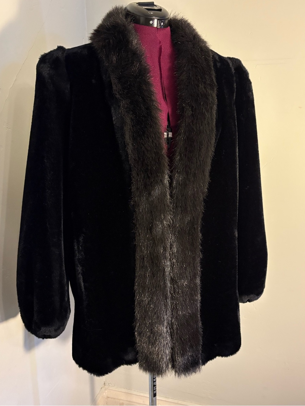 Vintage Jordache faux fur coat black brown size 10 Burning Man